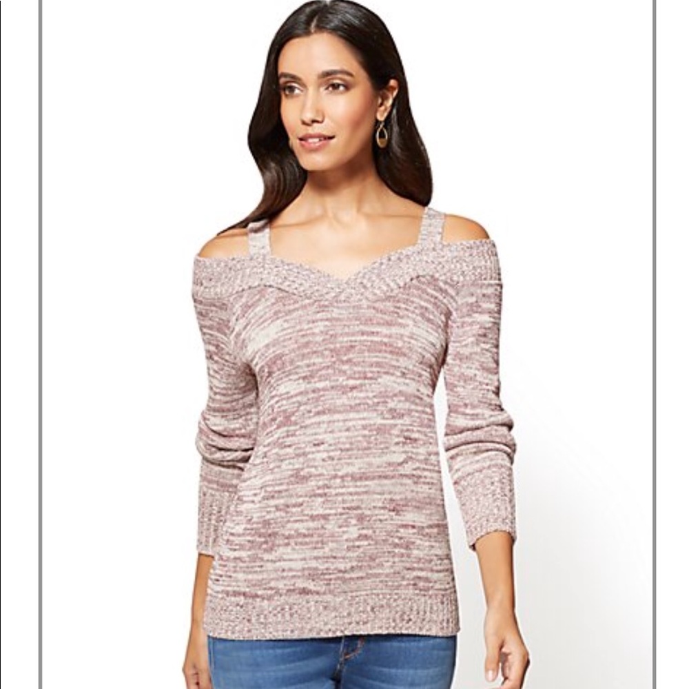 New York and company lavender and beige sweater